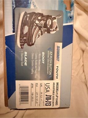 Youth Black and White Adjustable Inline ice Skates - Size 10-13
